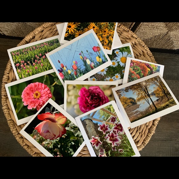 Other - Set of 10 Handmade Floral Photo Greeting Cards